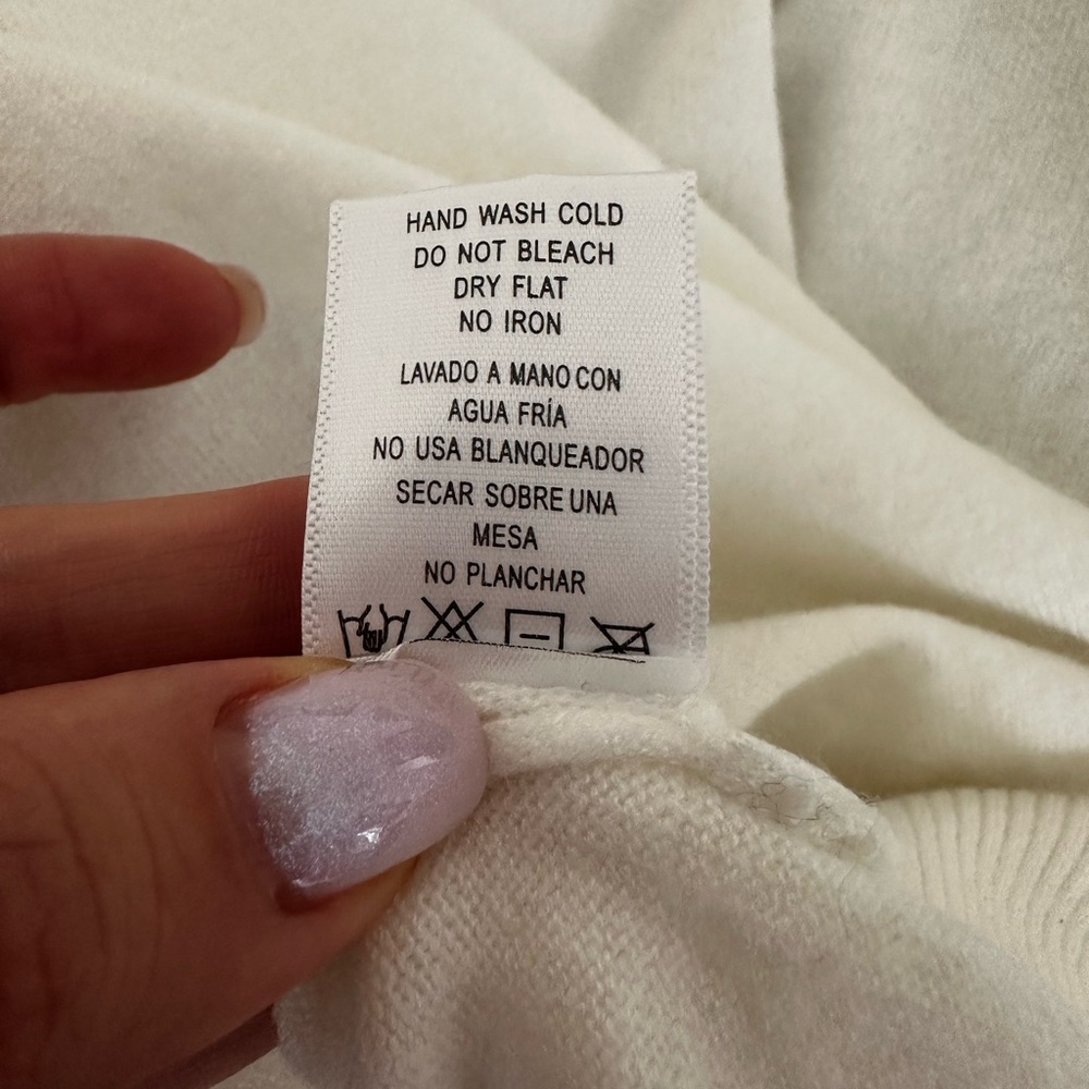 Love Tree White Mock Neck Sweater Ribbed Knit Long Sleeve Top - Picture 9 of 10